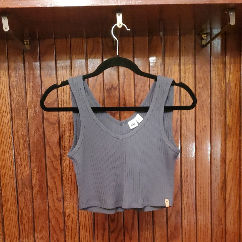 ❤️ Gray Ribbed Women's Tank Top